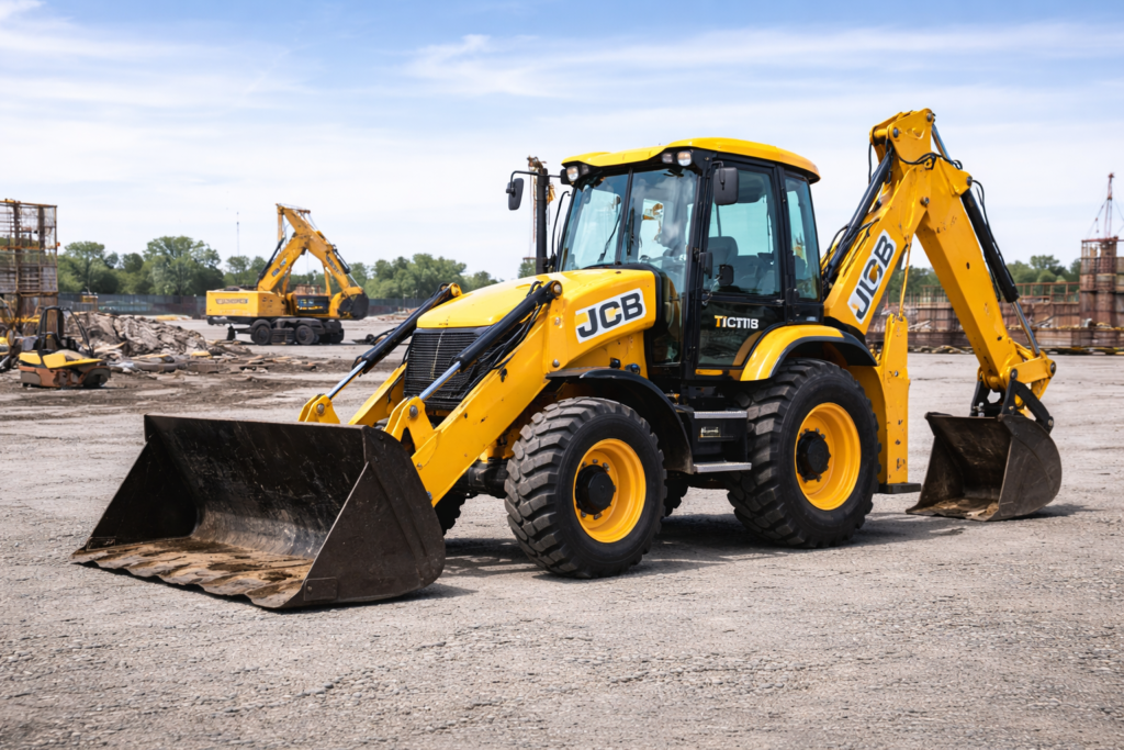 yellow jcb loader at construction site (2)